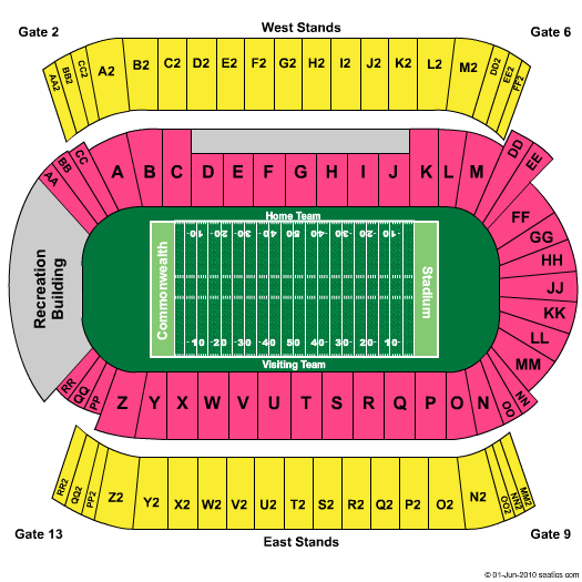 Commonwealth Stadium Seating Chart